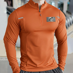 Top Quality Breathable <b>Compression</b> <b>Shirt</b> for Men Custom Logo Casual Solid Pattern Long Sleeve with O-Neck - Product Image 4