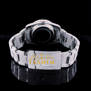 Reloj de Pulsera de Cuarzo Analógico de Lujo con Diamantes de Moissanita VVS para Hombre, Estilo Deportivo/Fashion, con Cristal, 41 mm, Chapado en Oro Blanco, Acero Inoxidable - Product Image 6