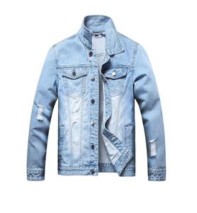 Custom Made Men's <b>Long</b> Stretch <b>Denim</b> <b>Jacket</b> Men Jean <b>Jacket</b> Cotton Blue Winter Plain <b>Denim</b> <b>Jacket</b> For Men Plus Size for sale - Product Image 1