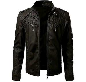 Veste coupe-vent pour homme avec fermeture éclair et logo sur le devant, veste décontractée pour le travail, col montant, printemps et automne - Product Image 1