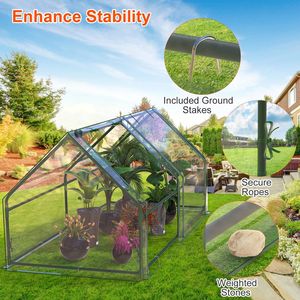 Mini Invernadero Portátil con Puertas Enrollables con Cierre, 70.86*33.46*37.4in, Cubierta de PVC Resistente a los Rayos UV, Impermeable, de PE, para Cultivo Interior - Product Image 6