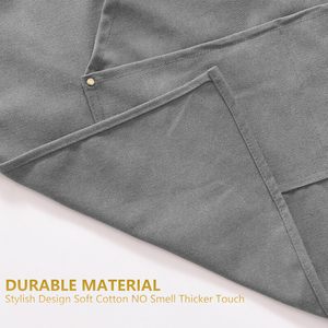 2026 Unisex <b>Canvas</b> Apron Gray Cross <b>Back</b> Straps With Pockets For Restaurant Bartender Waiter Staff Use Bar Uniform - Product Image 4