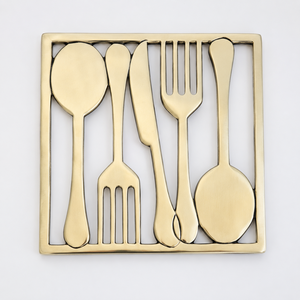 Fork Knife Spoon Trivet | Decorative Cutlery Shaped Hot Pot Stand Heat Resistant <b>Table</b> <b>Protector</b> Kitchen Decor Gift Everyday Use - Product Image 1
