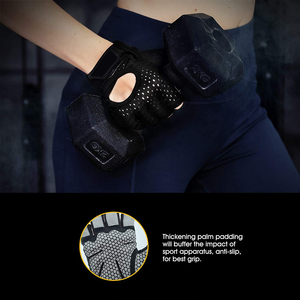 Guantes de Entrenamiento de Levantamiento de Pesas, Guantes Deportivos de Medio Dedo con Correa para la Muñeca, Guantes Antideslizantes para Gimnasio, Protección para Barras y Mancuernas - Product Image 3