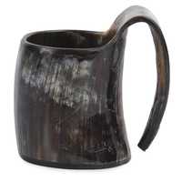 Chope à bière artisanale polie style Viking moderne, avec poignée marteau de Thor (Mjolnir d'Odin), thème mythologie médiévale, cadeau écologique