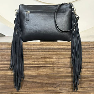 Personalised 2026 Genuine Cowhide Leather Crossbody Fringe <b>Bag</b> Handcrafted Floral & Bull Shoulder Purse Hair On Hide Wholesale - Product Image 6
