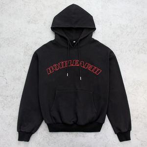 Sweat-shirts surdimensionnés personnalisés pour hommes, en coton/élasthanne épais, doublure imperméable, fermeture éclair, poche, streetwear d'hiver écologique - Product Image 1