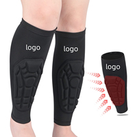 Protège-tibias en plastique légers pour le football, rembourrés, avec manchons de compression pour mollets d'enfants et fermeture à boucle, pour la protection contre les périostites tibiales