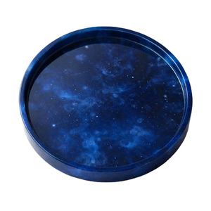 Plateau de service en résine Galaxy de forme ronde, design haut de gamme pour la cuisine, la table à manger, la maison et le bureau - Product Image 1