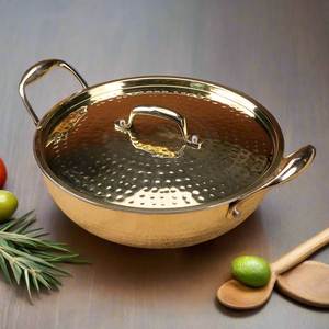 Hammered Brass Buffet Casserole Pot with Lid Handmade Food Serving Dish Dining Table Kitchenware Bulk Wholesale Supplier - Product Image 6