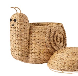 Cesta de Almacenamiento de Jacinto de Agua con Tapa, Organizador de Juguetes de Animales Tejido, Caja Decorativa de Mimbre para Guardería Infantil - Product Image 4