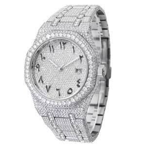 Iced Moissanite <b>Automatic</b> Men Watch Two Tone Stainless Steel Band Sapphire Crystal Dial Hip Hop <b>Wristwatch</b> - Product Image 3
