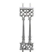 Élégant élément décoratif architectural extérieur moderne en acier forgé, composant métallique durable, luxe sur mesure
