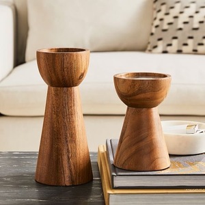 Handmade Wooden Candle Holder Round Wooden Candle Stand Brown Handcrafted <b>Decorative</b> <b>Lantern</b> for Home Decor - Product Image 6