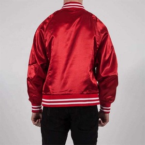 Hot Sale <b>Men's</b> High Quality Satin <b>Baseball</b> <b>Jacket</b> High School Street Varsity Style Stand Collar Solid Color Thin <b>Jacket</b> - Product Image 2