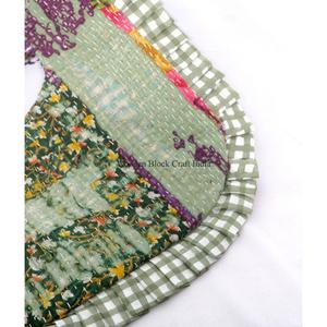 Luxury best Classic Cotton Kantha Messenger Bag Handcrafted Handmade Magnetic Closure Ruffles Landscape Pattern Wrist Handle - Product Image 5
