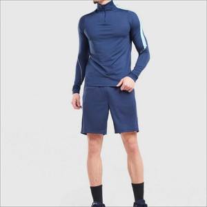 Camiseta Deportiva de Fútbol para Hombre, con Cierre de Cremallera de 1/4, Manga Larga, para Entrenamiento, Gimnasio, Secado Rápido, Verano - Product Image 5