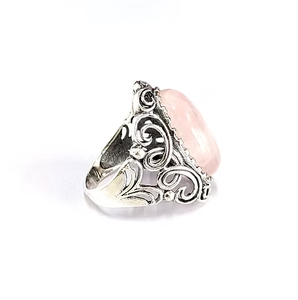 Vintage Design Rose <b>Quartz</b> <b>Ring</b> 925 Silver Unisex 10.0 Grams Comfortable Fit Customizable For Everyone - Product Image 3