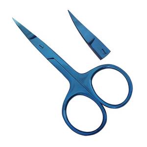 Blue Stainless Steel <b>Nail</b> <b>Scissors</b> With Sharp Straight Blades Round Handle Durable <b>For</b> Adults Manicure Use - Product Image 4