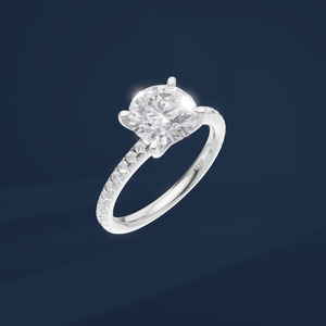 Anillo de Compromiso de Platino PT950 para Mujer con Diamante de Corte Brillante Redondo y Diamantes Laterales, Certificado IGI, Color D, Estilo Clásico - Product Image 1