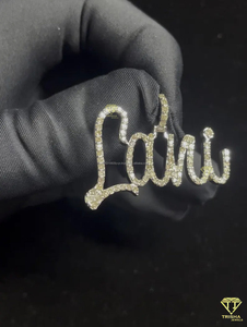 <b>Custom</b> " Louni " <b>Name</b> Pendant Iced Out Lab grown Diamond Hip Hop <b>Necklace</b> Jewelry For Men Women - Product Image 1