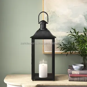 Handmade Square <b>Bamboo</b> Antique Gold <b>Lantern</b> Home Decoration Christmas Display Candle Stand Design Tabletop Zahid Exports Big - Product Image 5