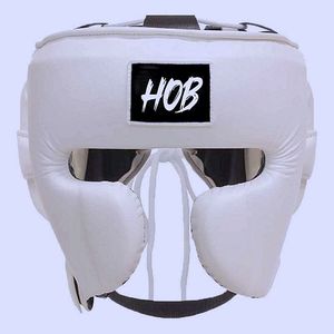 Protège-tête de boxe rouge en cuir PU unisexe pour adulte avec fermeture auto-agrippante - Product Image 5