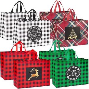 Set di 16 Borse Riutilizzabili Extra Large con Manici 16.9 12.6 7.1 Pollici, Sacchetti Regalo Non Tessuti per Confezioni Festive - Product Image 1