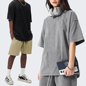 T-shirts Oversize pour Femme, Style Vintage Délavé, Coton, Manches Courtes, Effet Acide, Unisexe, Hauts Décontractés, Coupe Ample et Confortable - Product Image 5