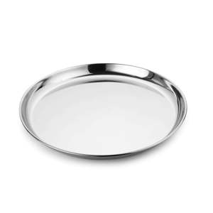 Ensemble d'assiettes rondes en acier inoxydable de qualité alimentaire, réutilisables et durables, pour la maison, les restaurants et les hôtels - Product Image 1
