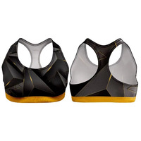 Sujetador Deportivo para Mujer, Diseño Simple con Cuello en U, Alta Sujeción, Transpirable, Antibacterial, Spandex/Poliéster, Logotipo Frontal, para Yoga, Ejercicio y Running