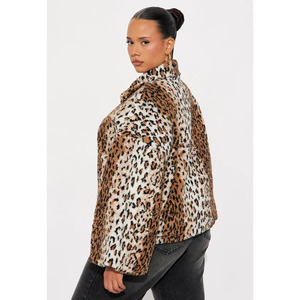 Chaqueta de invierno para mujer, de piel de oveja, con forro polar, cuello alto, cierre de cremallera, gruesa, cálida, a prueba de viento, manga larga, ropa exterior de moda - Product Image 2