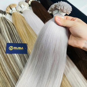 Venta al por mayor de fábrica, cabello liso personalizado, cabello vietnamita con queratina, extensiones de alta calidad, sin sintéticos, con longitud de 10 pulgadas a 34 pulgadas. - Product Image 1