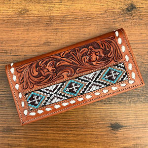 Cartera larga con cuentas de cuero artesanal personalizada de primera calidad para hombre, cartera plegable de piel de vaca con bolsillos para tarjetas y características de monedero - Product Image 5