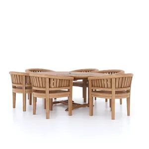 Juego de mesa de comedor comercial moderno de madera maciza para exteriores Hotel Villa Patio Club Aplicación de granja para restaurante muebles de gimnasio - Product Image 1