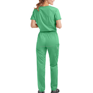 Ensemble de gommage médical d'infirmière pour femmes hauts et pantalons de salle d'opération en coton tricoté uniformes de soins de santé de mode confortable - Product Image 2