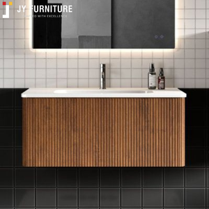 Mueble de Baño Moderno de Lujo Europeo JY, Color Crema, Todo en Uno, Montado en la Pared, Duradero, con Espejo Inteligente, Lavabo de Cerámica y Encimera - Product Image 4