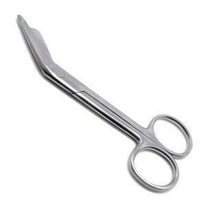 Tijeras de vendaje Knowles aprobadas por CE profesional 5 1/2 ''vástagos en ángulo cuchillas inferiores dentadas rectas hechas de acero inoxidable - Product Image 1