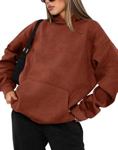 Sudadera con Capucha de Punto para Mujer, Corte Cómodo, Forro Polar Suave, Textura Lisa, Estilo Urbano, 360g, Ecológica, para Uso Diario al Aire Libre - Product Image 3