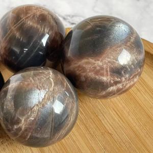 Wholesale Hot Selling Quality Natural Gemstone Ball Black Sunstone Backbone <b>Crystal</b> <b>Sphere</b> Natural Gemstone Pendant Jewelry - Product Image 3