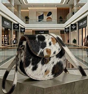 Sac bandoulière en cuir véritable pour femme, style vintage, avec boucle de fermeture, taille personnalisable, doublure en cuir, design tendance - Product Image 3
