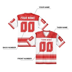 Camiseta de Fútbol Personalizada Y2K con Cuello en V, Personaliza con Nombre y Número, Camiseta de Fútbol de Manga Corta, Top Informal de Moda para Hombre y Mujer - Product Image 3