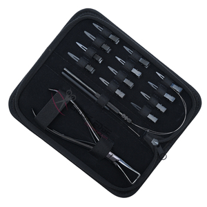 Black Hair Extension tools Application Kit with 7 Inch Beads Removal Plier 12pcs Sectioning Clips thread Loop Tool Pulling Hook - Product Image 1