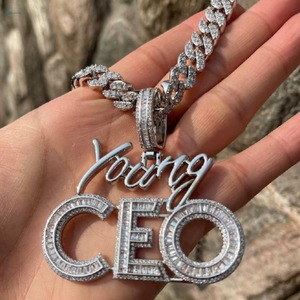 Moissanite Custom Name Letter <b>Pendant</b> 925 <b>Silver</b> Rhodium Plated Hip Hop Charms For Men's <b>Initial</b> Letter <b>Pendant</b> Everyday Wear - Product Image 2