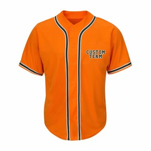 Camiseta de Béisbol Naranja Personalizada – Uniforme de Equipo de Manga Corta con Ribete Verde y Blanco, Proveedor Fabricante OEM - Product Image 1