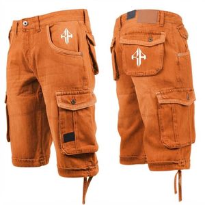 Pantalones Cortos de Mezclilla para Hombre, de Alta Calidad, con Estampado de Serigrafía, Estilo Jeans, de Pierna Ancha, Material Spandex/Poliéster - Product Image 1