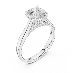 Anillo de Compromiso con Diamante Cultivado en Laboratorio de 2.00 Quilates, Corte Cojín, E VVS2, Excelente Pulido, Oro Sólido, Joyería Nupcial para Mujer - Product Image 6