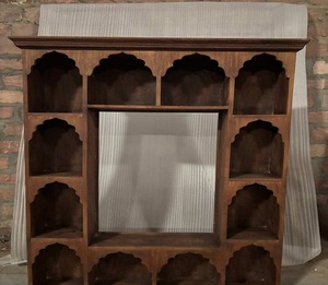 Estantería de Madera con Múltiples Estantes en Forma de Arco, Mueble de Almacenamiento y Exhibición para Libros, para Sala de Estar, Oficina, Estudio, Hogar - Product Image 1