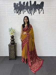 Green Silk Saree With Embroidery Traditional Women's Wear India Pakistan <b>Wedding</b> Engagement All Seasons - Product Image 3