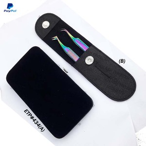 Stainless Steel Eyelash Extension Tweezers Set with Pink and Gold Fiber Tips for Volume <b>Lash</b> Extensions - Product Image 3